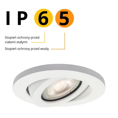 Ruchome oczko podtynkowe Lagos białe IP65 1xGU10 Light Prestige