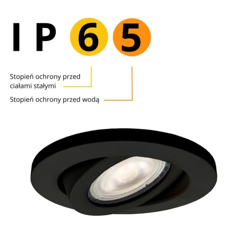 Oczko podtynkowe Lagos ruchome czarne IP65