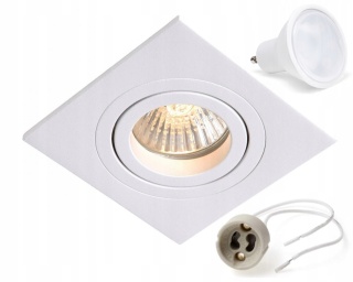 Oczko Metis oprawa podtynkowa biała ZESTAW Z ŻARÓWKĄ LED i GNIAZDEM GU10