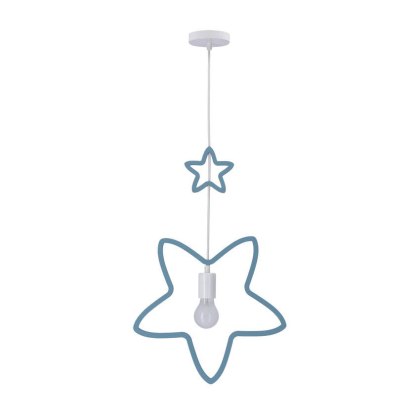 Single Ss Lampa Wisząca 1X20W E27 Iq Kids Niebieski
