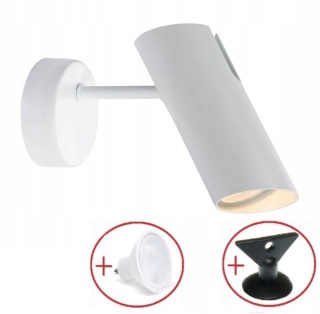 Kinkiet Lampa Futuro 1xGU10 biały ZESTAW Z PRZYSSAWKĄ I ŻARÓWKĄ LED