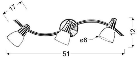 Lampa ścienna listwa 3X40W G9 nikiel chrom biały SELIA 93-69993
