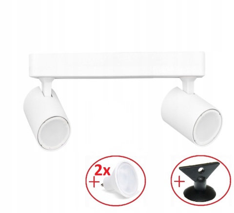 Lampa sufitowa Spot Reflektor Snow 2 biały ZESTAW Z ŻARÓWKAMI LED GU10