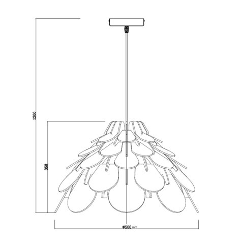 Lampa wisząca Burgo duża drewniana 1xE27 Light Prestige