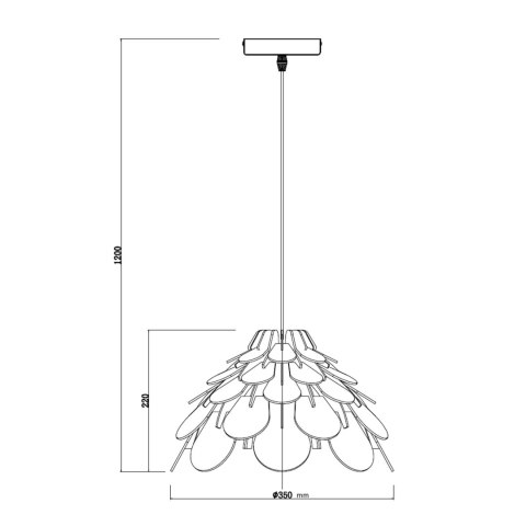 Lampa wiszaca Burgo mała drewniana 1xE27 Light Prestige
