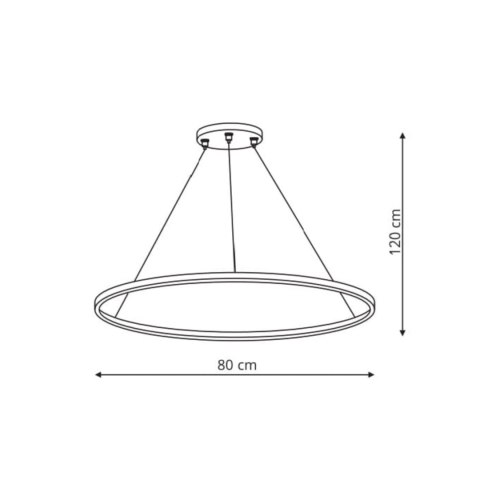 Lampa wisząca Ring 80 cm czarna LED CCT Light Prestige