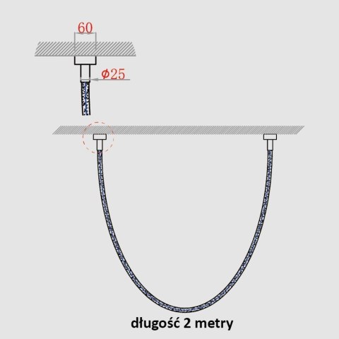 Lampa wisząca Rope Light 2 m biała Tuya Smart LED CCT Light Prestige