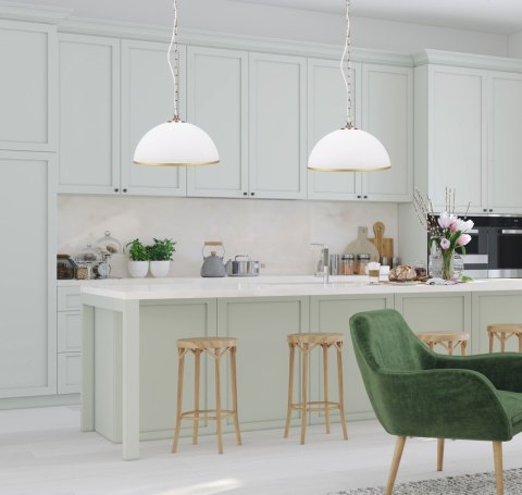 Lampa wisząca patyna/biała szklana regulowana 60W Sugar Candellux 31-77752