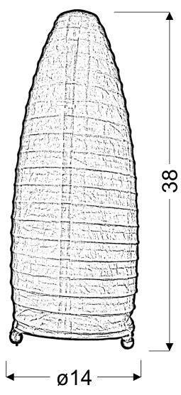 Lampka stołowa papierowa żółta Papirus 41-89376