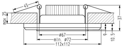 Oprawa stropowa chrom/niebieska kwadrat LED SSP-22 2263892