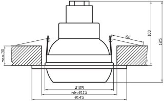 Oprawa stropowa ruchoma chromowa stalowa R80 100W OZR-07 Candellux 2273103