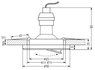 Oprawa stropowa uchylna + LED biały SSU-23 2263052