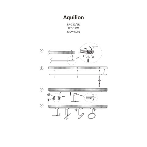 Reflektor do szynoprzewodu Aquilion 1F biały LED 3000K Light Prestige