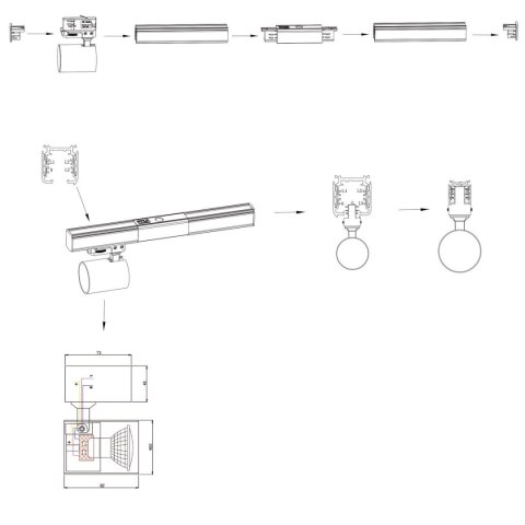 Snow SET 3F 4xGU10 biały LP-737 WH SET 3F Light Prestige