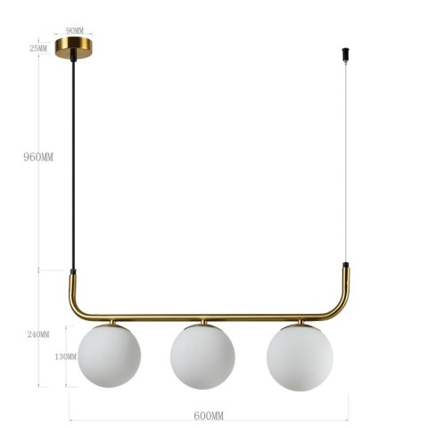 Lampa wisząca Alisa złota 3xE14 Light Prestige