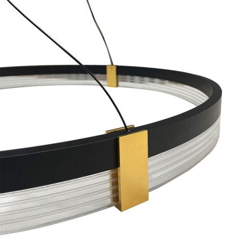 Lampa wisząca Plum Triangle 60 cm czarno-transparentna LED CCT Light Prestige