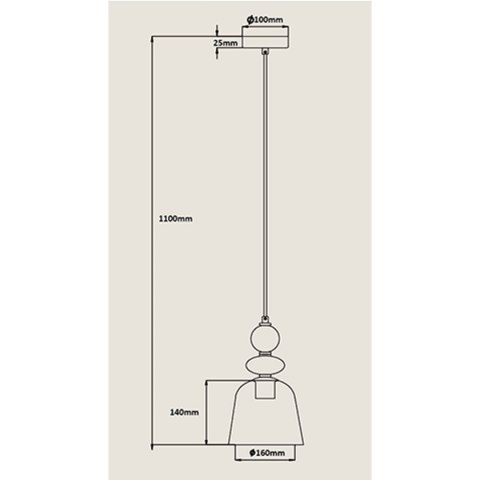 Lampa wisząca Tropea bursztynowa 1xE27 Light Prestige