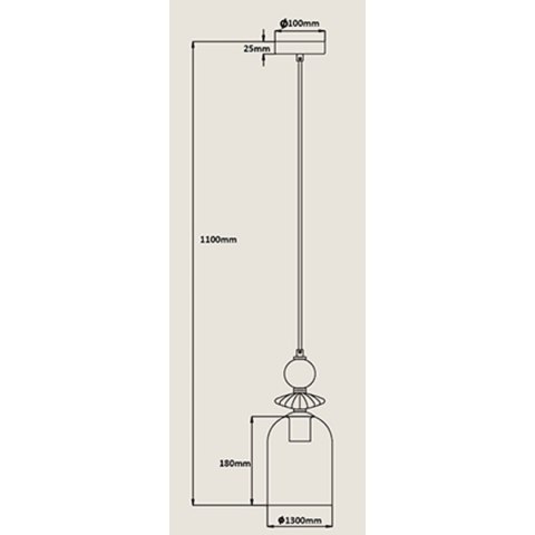 Lampa wisząca Tropea dymna 1xE27 Light Prestige