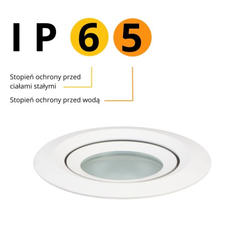 Ruchome oczko podtynkowe Lagos białe IP65 1xGU10 Light Prestige