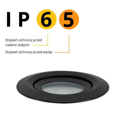 Oczko podtynkowe Lagos ruchome czarne IP65