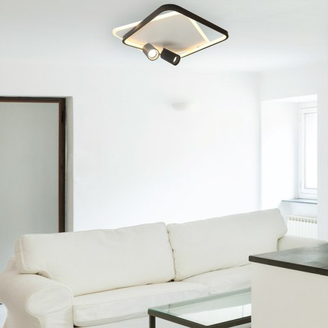 Plafon Parma 2 kwadratowy czarny 2xGU10 LED CCT Light Prestige