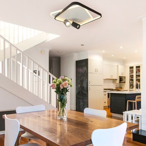 Plafon Parma 2 kwadratowy czarny 2xGU10 LED CCT Light Prestige