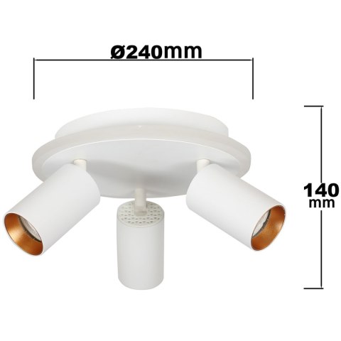 Plafon Parma 3 okrągły biały 3xGU10 LED CCT Light Prestige