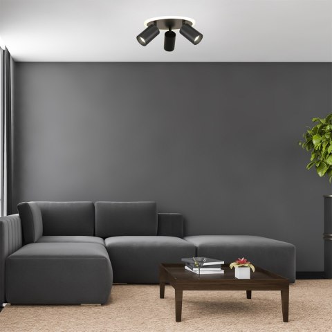 Plafon Parma 3 okrągły czarny 3xGU10 LED CCT Light Prestige