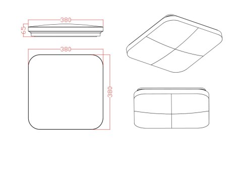Plafon kwadratowy Babilon 38 cm czarny LED 4000K Light Prestige