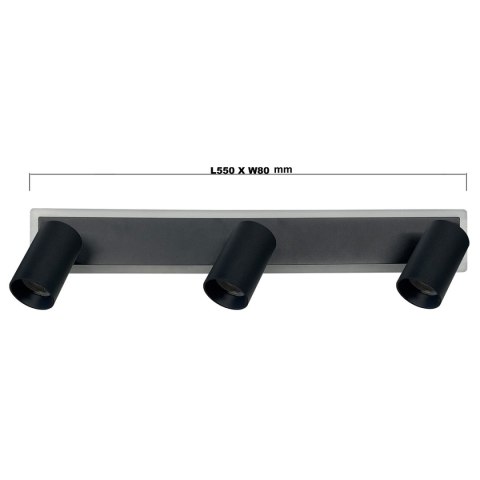 Spot Parma 3 czarny 3xGU10 LED CCT Light Prestige