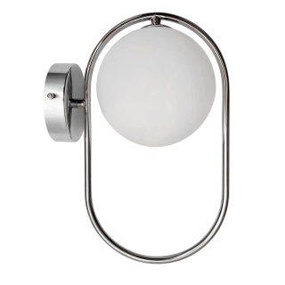 KINKIET LAMPA ŚCIENNA Cordel chromowy 1x28W G9 klosz biały Candellux