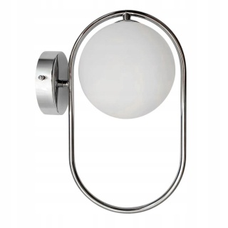 KINKIET LAMPA ŚCIENNA Cordel chromowy 1x28W G9 klosz biały Candellux