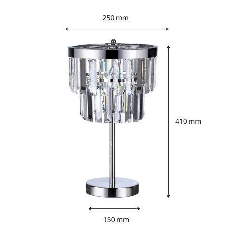 Lampa stołowa Vetro 1xE14 transparentna/srebrna LP-2910/1T