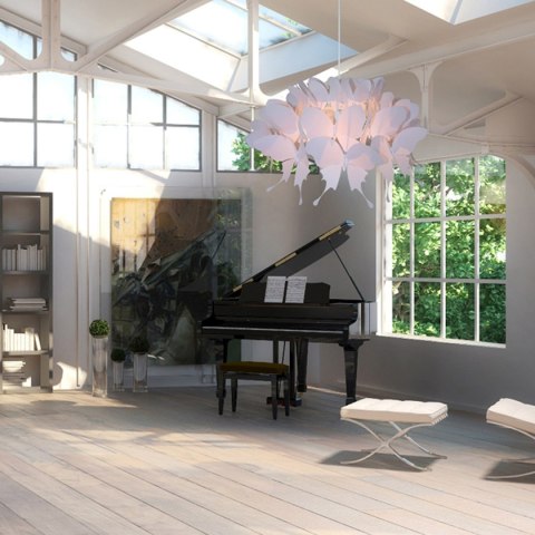 Light Prestige Lampa wisząca Farfalla różowa 1xE27