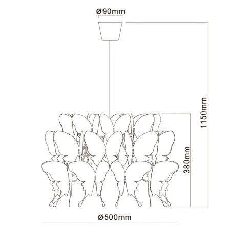 Light Prestige Lampa wisząca Farfalla różowa 1xE27