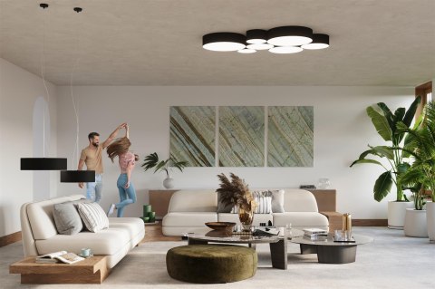 Sollux ARENA 45 czarna – elegancki plafon sufitowy E27