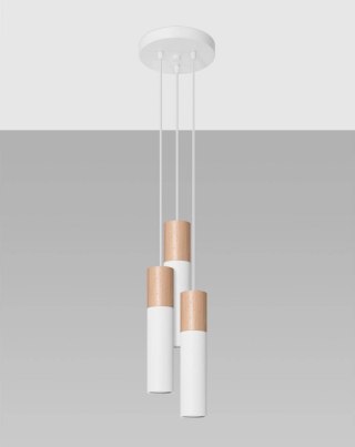 Sollux Lampa wisząca PABLO 3P biała