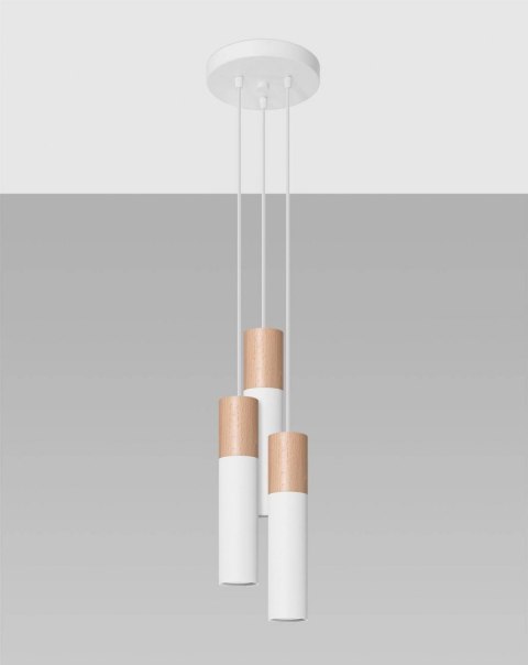 Sollux Lampa wisząca PABLO 3P biała