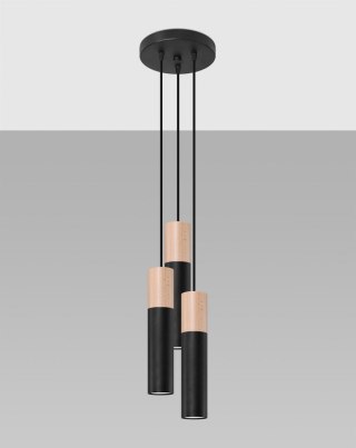 Sollux Lampa wisząca PABLO 3P czarna