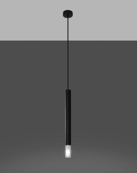 Sollux Lampa wisząca nad Stół Zwis Żyrandol TUBA LED LOFT WEZYR 1 czarna