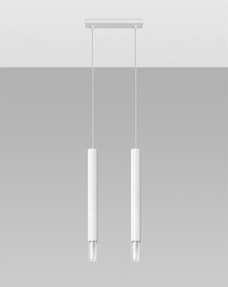 Sollux Lampa wisząca nad Stół Zwis Żyrandol TUBA LED LOFT WEZYR 2 biała