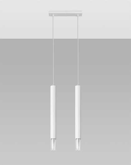 Sollux Lampa wisząca nad Stół Zwis Żyrandol TUBA LED LOFT WEZYR 2 biała