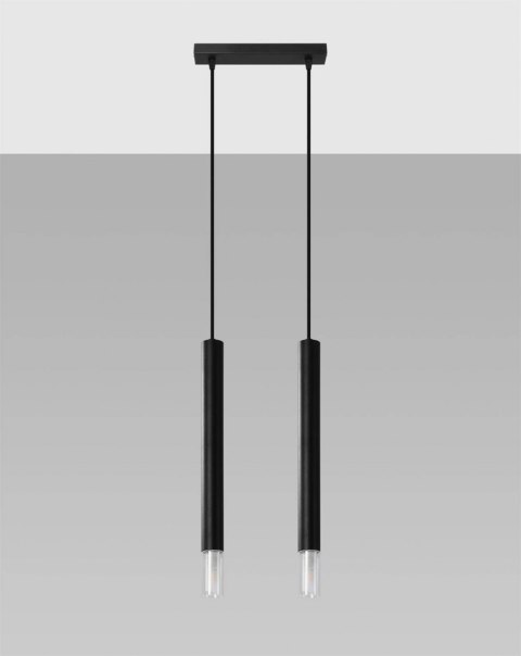Sollux Lampa wisząca nad Stół Zwis Żyrandol TUBA LED LOFT WEZYR 2 czarna