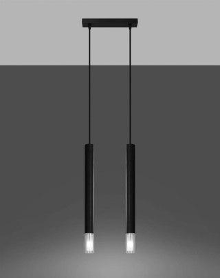 Sollux Lampa wisząca nad Stół Zwis Żyrandol TUBA LED LOFT WEZYR 2 czarna