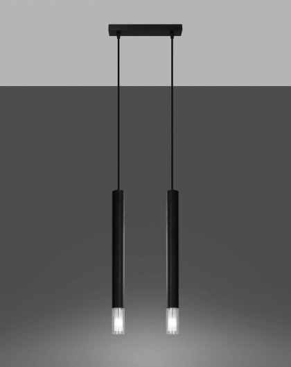 Sollux Lighting Lampa wisząca WEZYR 2 czarna