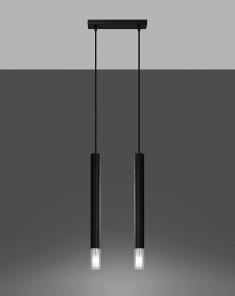 Sollux Lampa wisząca nad Stół Zwis Żyrandol TUBA LED LOFT WEZYR 2 czarna
