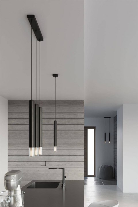 Sollux Lampa wisząca nad Stół Zwis Żyrandol TUBA LED LOFT WEZYR 2 czarna