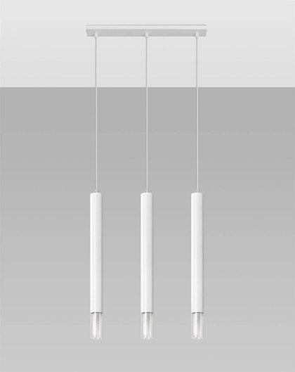 Sollux Lampa wisząca nad Stół Zwis Żyrandol TUBA LED LOFT WEZYR 3 biała