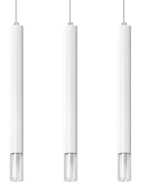 Sollux Lampa wisząca nad Stół Zwis Żyrandol TUBA LED LOFT WEZYR 3 biała