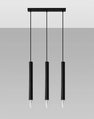 Sollux Lampa wisząca nad Stół Zwis Żyrandol TUBA LED  LOFT WEZYR 3 czarna
